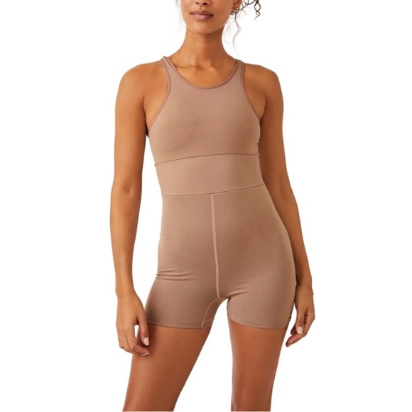 Free People Movement Every Single Time Runsie- Moonrock Tan Taupe Size XS/SM NWT - Picture 1 of 9